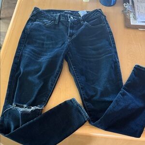 True Religion Dark Blue Distressed Skinny Jeans Jennie curvy mid rise skinny 26